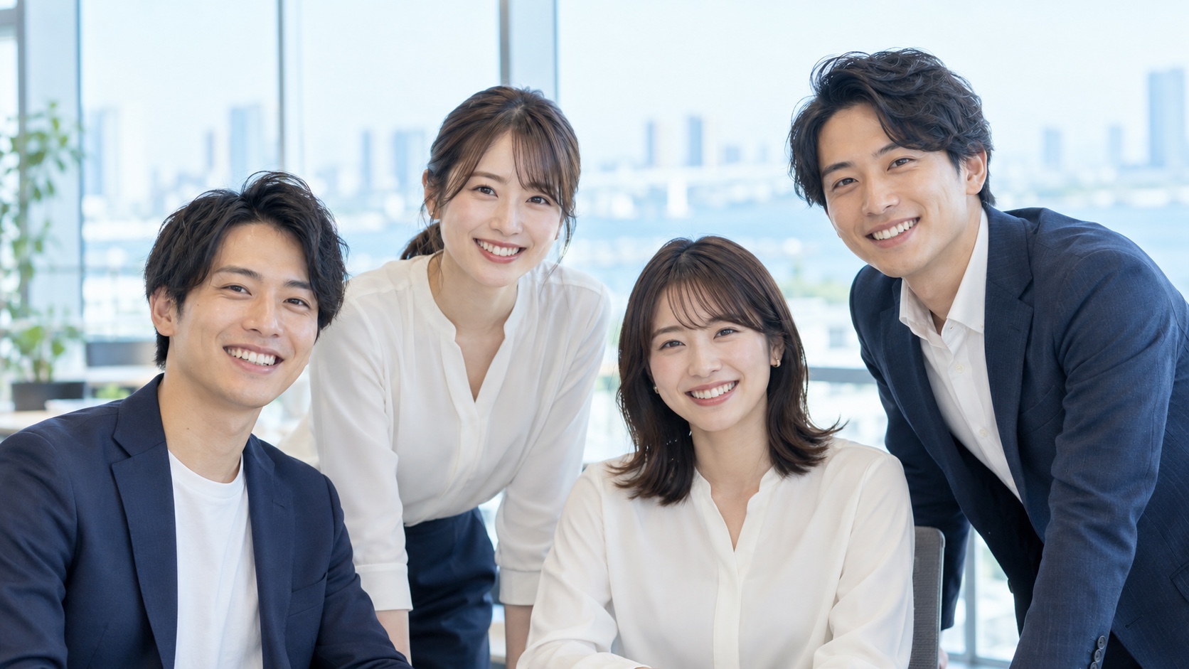 前を向く人々のイメージ